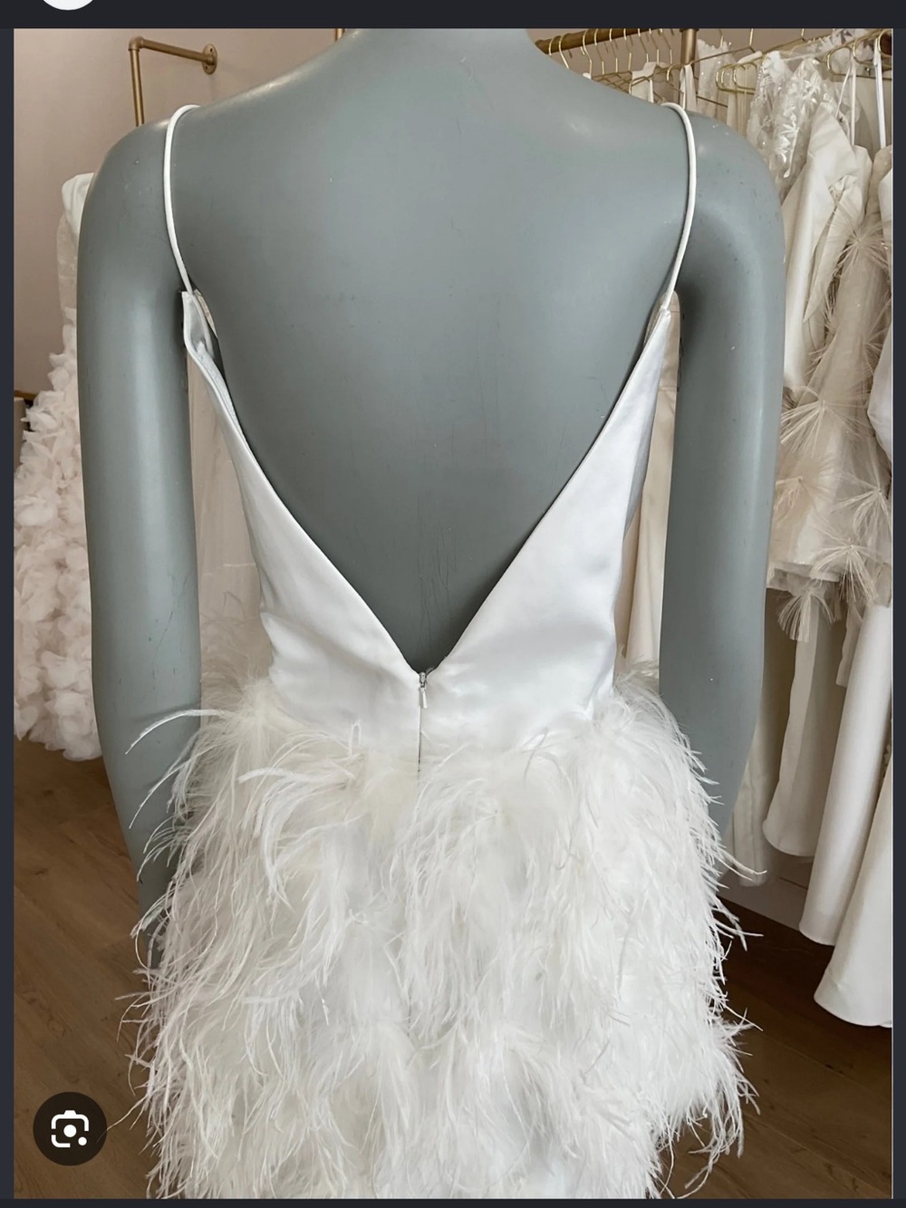 White Feather Accent Dress
